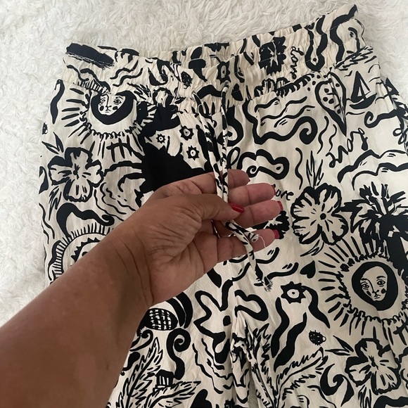 Monkl Cream and Black Abstract Pants - Picture 5 of 12